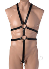 Strict Male Body Harness - Black