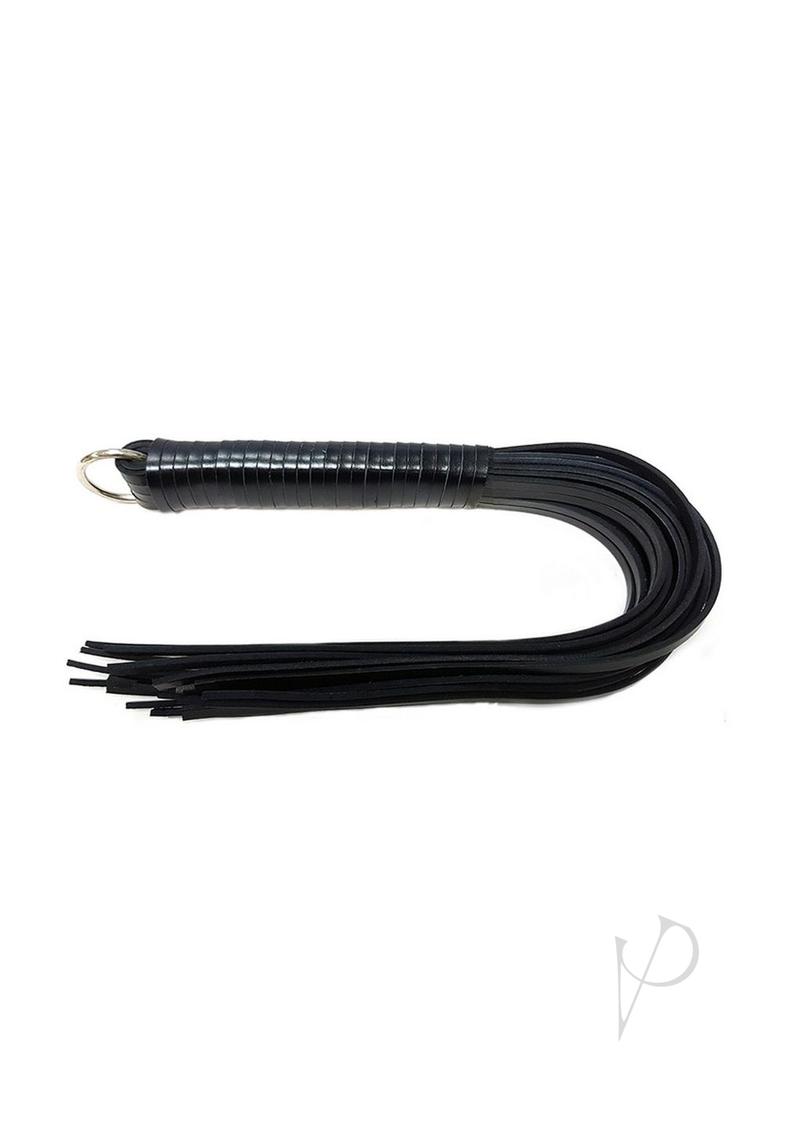 Rouge Leather Spiral Flogger - Black