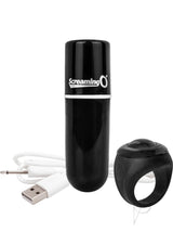 Vooom Silicone USB Rechargeable Bullet with Remote Control - Black