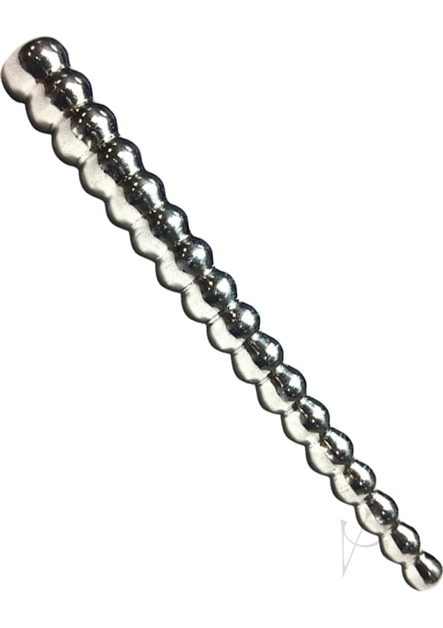 Rouge Beaded Stainless Steel Urethral Sound - Silver