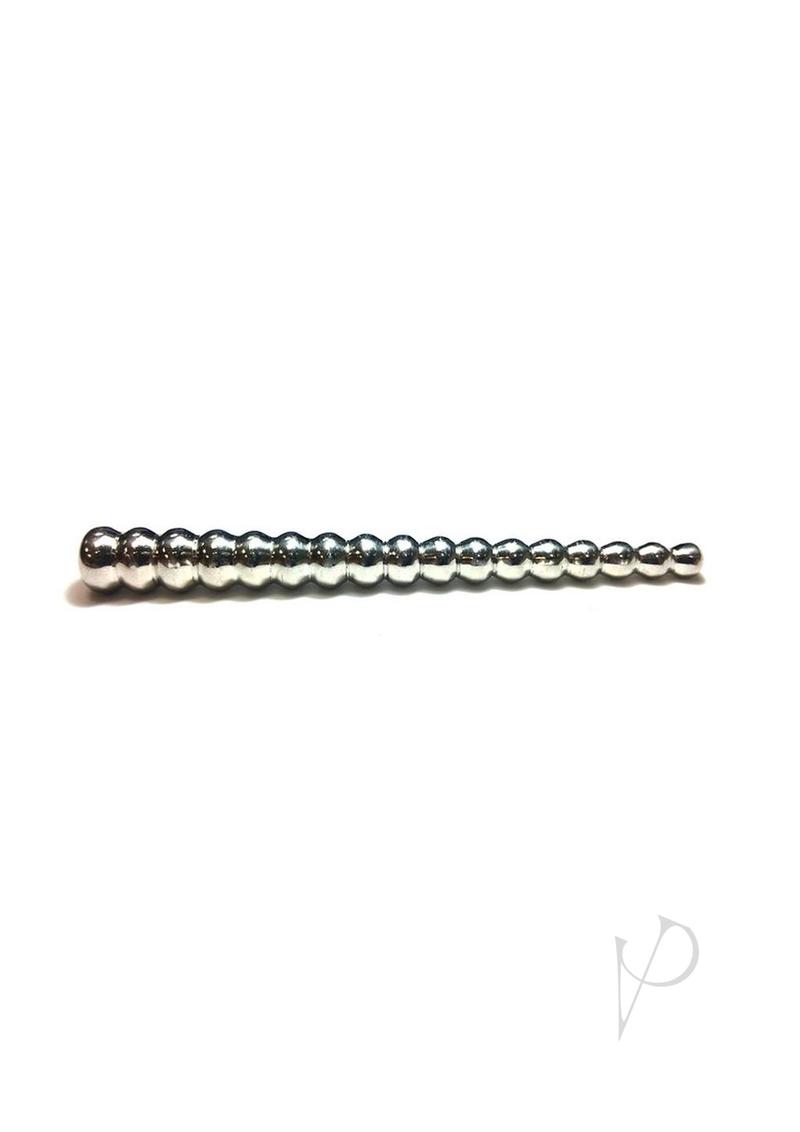 Rouge Beaded Stainless Steel Urethral Sound - Silver