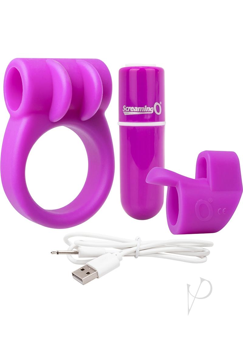 Charged Combo USB Rechargeable Silicone Kit #1 - Purple