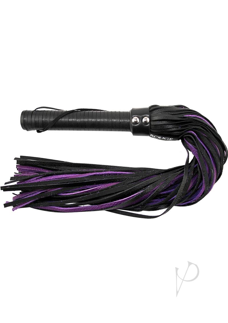 Rouge Leather Flogger - Black and Purple