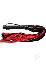 Rouge Suede Flogger with Leather Handle - Black and Red