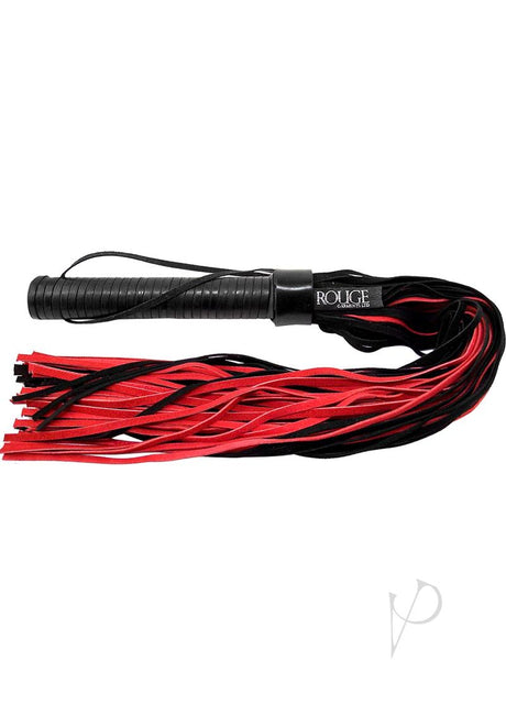 Rouge Suede Flogger with Leather Handle - Black and Red