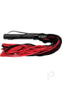 Rouge Suede Flogger with Leather Handle - Black and Red