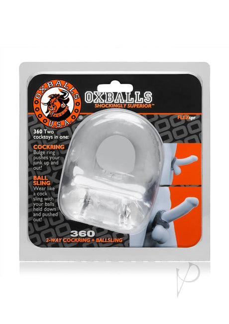 Oxballs 360 2-Way Cock Ring and Ball Sling - Clear