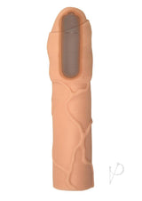 Natural Realskin Uncircumcised Xtender Vibrating Sleeve - Vanilla