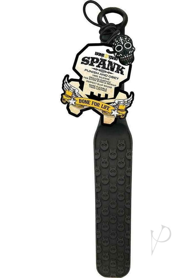 Boneyard The Spank Silicone Skull Textured Paddle 14.75in - Black