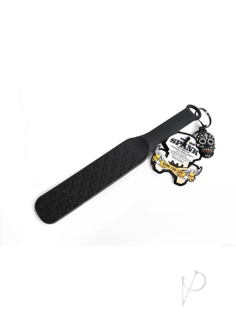 Boneyard The Spank Silicone Skull Textured Paddle 14.75in - Black