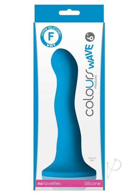 Colours Pleasures Wave Silicone Dildo 6in - Blue