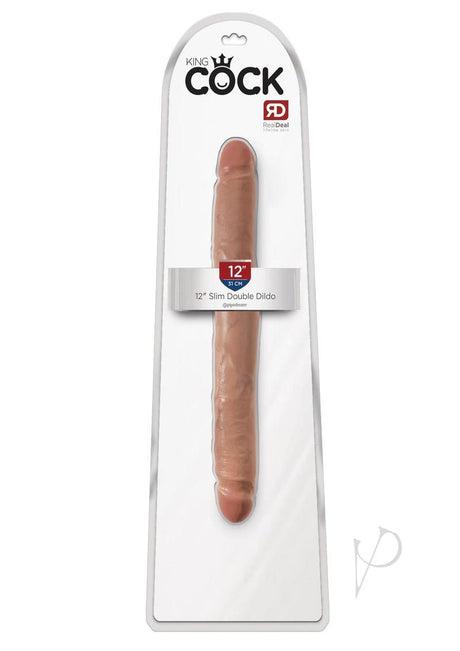 King Cock Slim Double Dildo 12in - Caramel