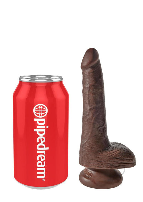 King Cock Dildo with Balls 6in - Chocolate