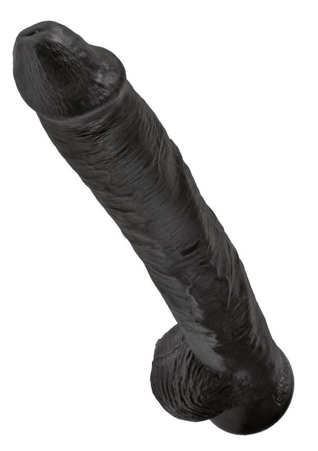 King Cock Dildo with Balls 14in - Black