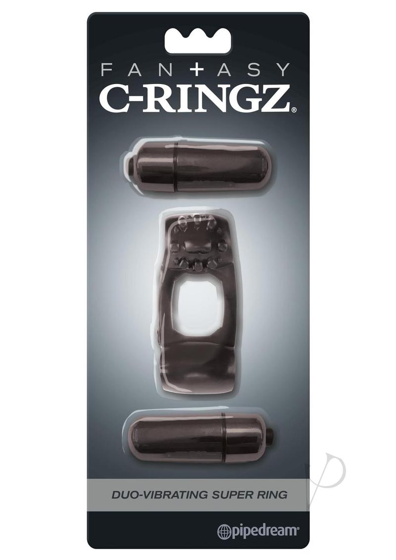 Fantasy C-Ringz Duo-Vibrating Super Cock Ring with Bullets - Black