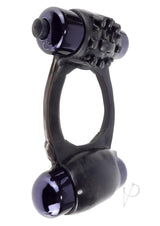 Fantasy C-Ringz Duo-Vibrating Super Cock Ring with Bullets - Black