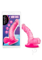 Naturally Yours Mini Dildo with Balls 4.75in - Pink