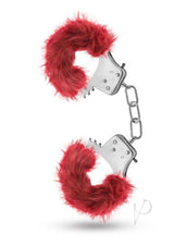 Temptasia Plush Fur Cuffs - Burgundy