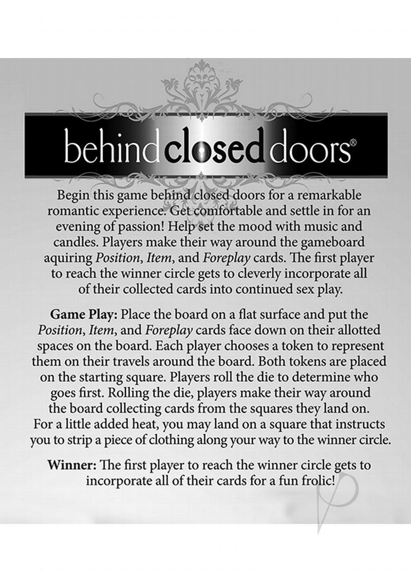 Behind Closed Doors A Board Game For Lovers