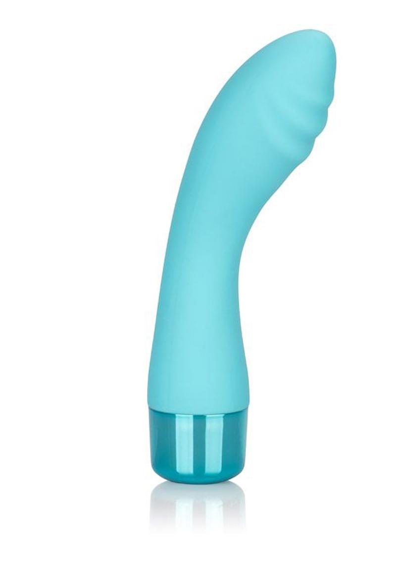 Eden Ripple Silicone Textured G-Spot Vibrator Waterproof 6in - Blue