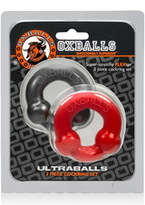 Oxballs Ultraballs Cock Ring Set (2 pack) - Red and Silver