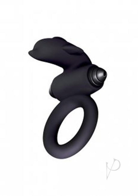 The 9`s - S-Bullet Ring Flipper Silicone Vibrating Cock Ring - Black