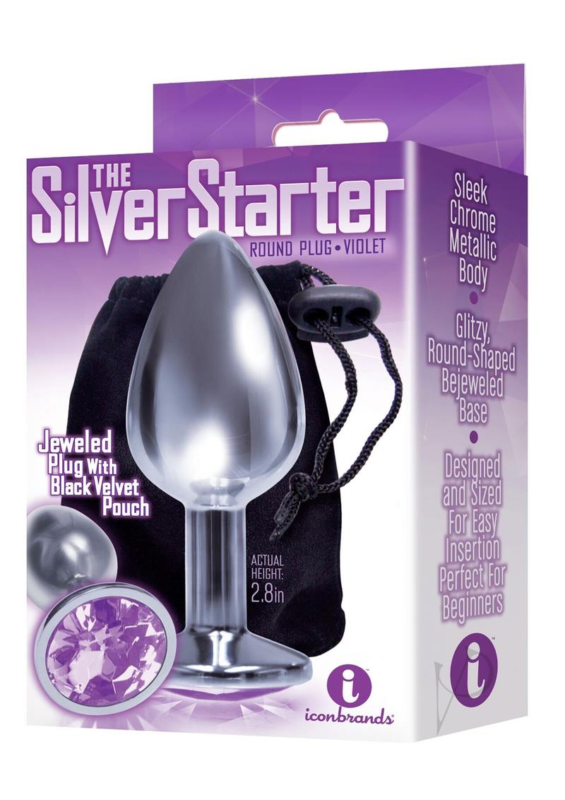 The 9's - The Silver Starter Bejeweled Stainless Steel Plug - Violet