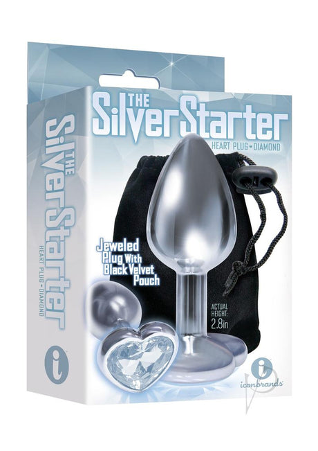The 9's - The Silver Starter Bejeweled Heart Stainless Steel Plug - Diamond