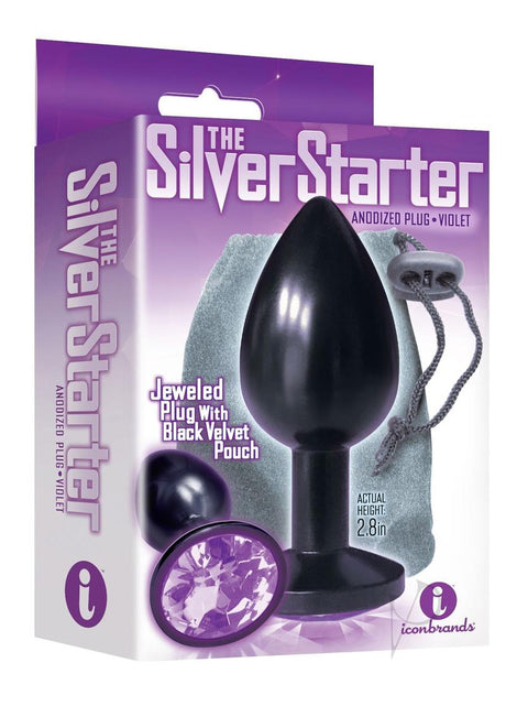 The 9's - The Silver Starter Bejeweled Annodized Stainless Steel Plug - Violet