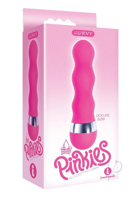 The 9's - Pinkies, Curvy Silicone Mini Vibrator 4.5in - Pink