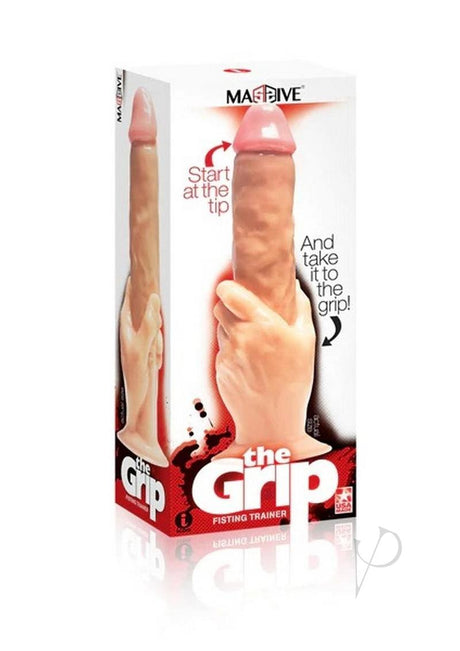 Falcon The Grip Fisting Trainer Realistic Cock In Hand Dildo 14in - Vanilla