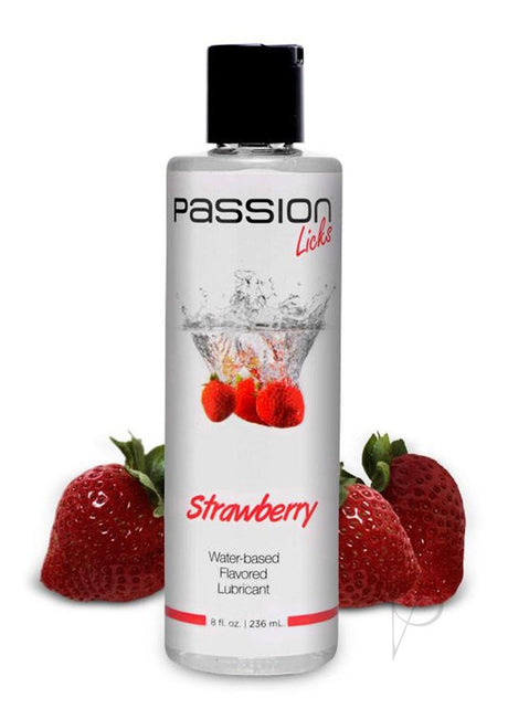 Passion Licks Strawberry Water Based Flavored Lubricant 8oz