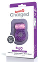 Charged BigO Rechargeable Waterproof Vibrating Cock Ring - Purple