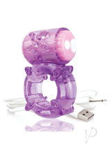 Charged BigO Rechargeable Waterproof Vibrating Cock Ring - Purple