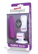 Charged Positive Wireless Remote Control USB Rechargeable Vibe Waterproof - Grape