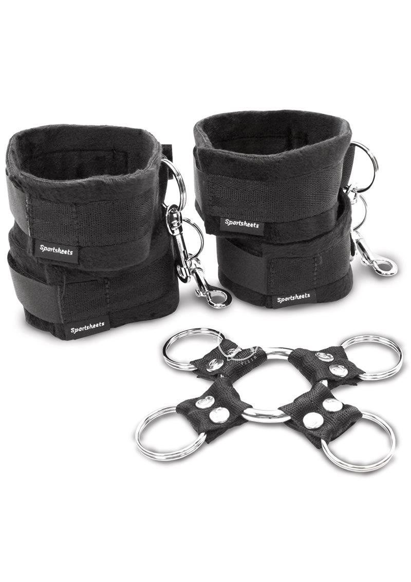 Sportsheets Hog Tie and Cuff Set (5 piece) - Black