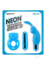 Neon Silicone Vibrating Couples (3 Piece Kit) - Blue
