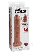 King Cock Uncut Cock Dildo 7in - Caramel