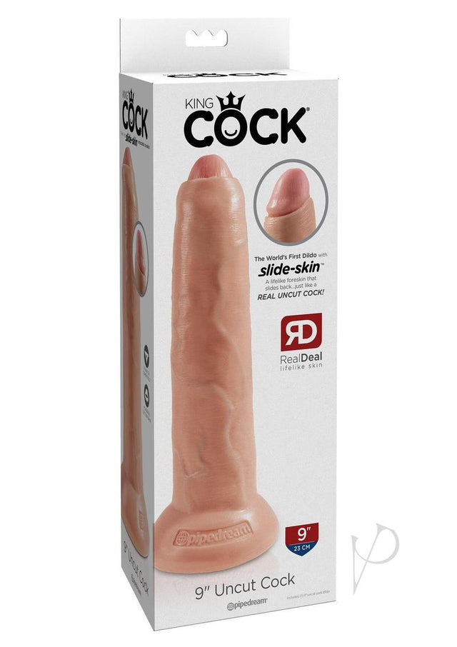 King Cock Uncut Dildo 9in - Vanilla