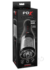 PDX Elite Rechargeable Talk Dirty Rotobator Masturbator - Pussy - Clear/Black