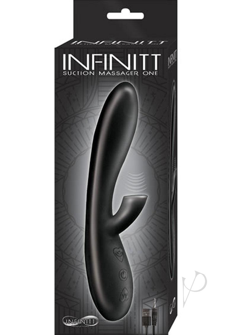 Infinitt Suction Massager One Rechargeable Silicone Vibartor - Black