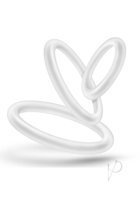 Performance VS4 Pure Premium Silicone Cock Ring Set (3 Sizes) - White