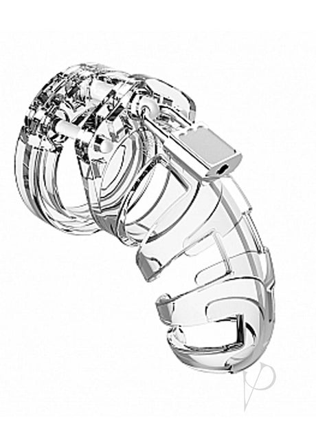 Man Cage Model 02 Male Chastity with Lock 3.5in - Clear