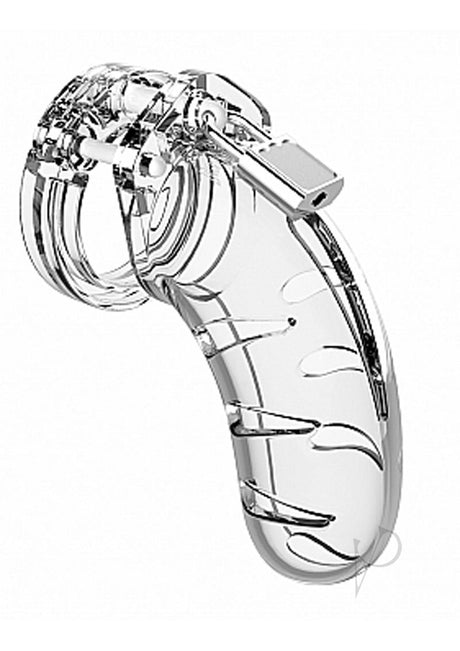 Man Cage Model 03 Male Chastity with Lock 4.5in - Clear