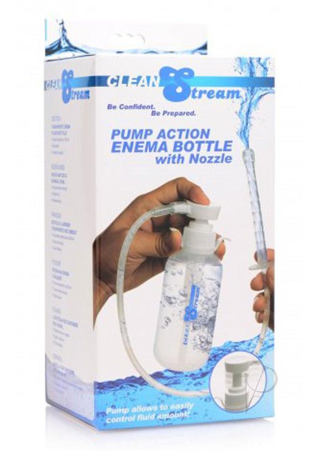 CleanStream Pump Action Enema Bottle with Nozzle - Clear