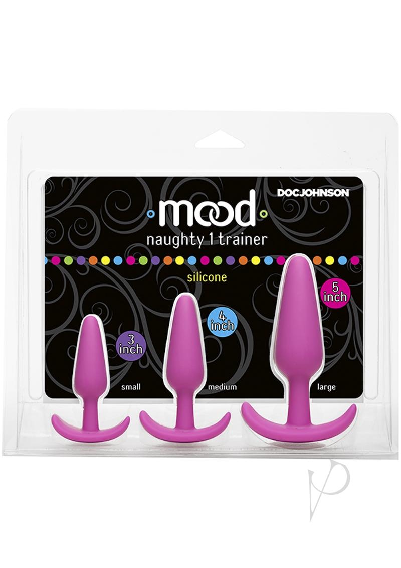 Mood Naughty 1 Trainer Silicone Anal Plug (3 Piece Set) - Pink