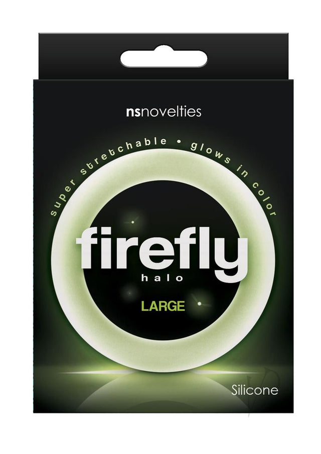 Firefly Halo Large Silicone Cock Ring Glow In The Dark - Clear