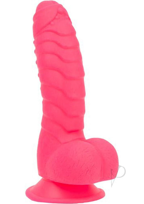 Addiction Toy Collection Tom Silicone Dildo with Balls 7in - Pink