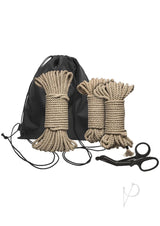 Kink Bind and Tie Initiation Hemp Rope (5 Piece Kit) - Natural