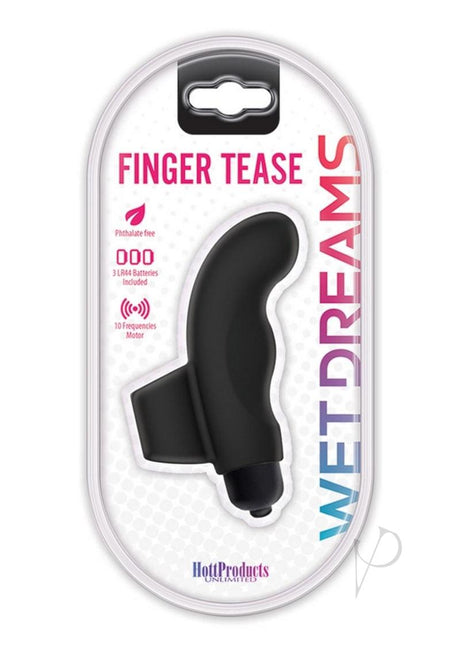 Wet Dreams Finger Tease Vibrator Waterproof - Black